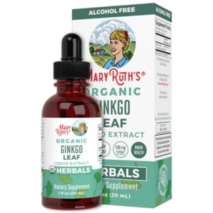 MaryRuths Organic Ginkgo Leaf Liquid Drops 1 Fl. Oz.