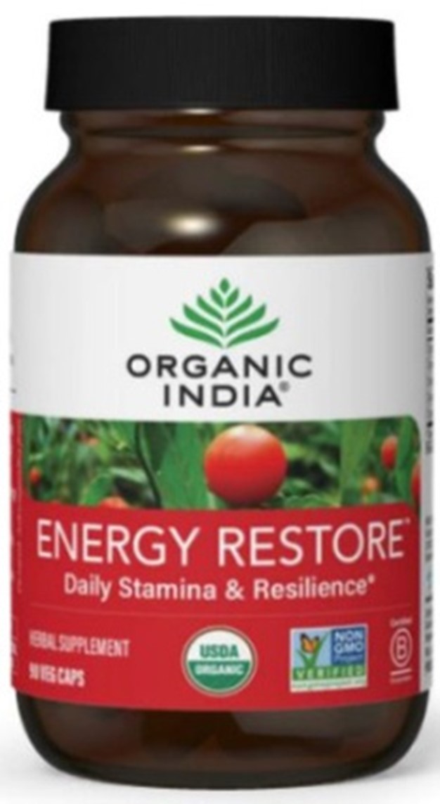 Organic India Energy Restore Veggie Capsules 90 Count