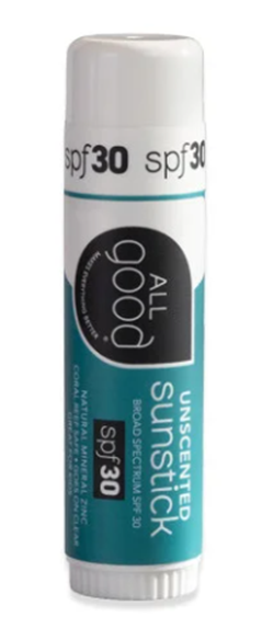 All Good Spf 30 Mineral Unscented Sunstick 0.6 Oz.