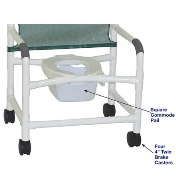 MJM Wide Shower Chair With Square Pail