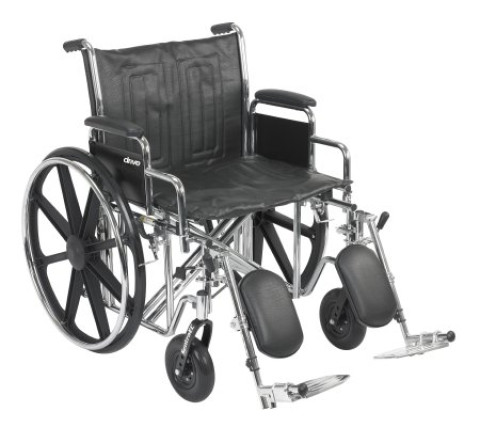 McKesson Heavy Duty Folding Wheelchair With Elevating Leg Rests