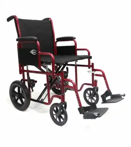 Karman Heavy Duty Transport Wheelchair with Removable Footrest and Armrest