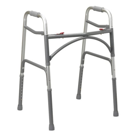 Drive Medical Bariatric Aluminum Folding Walker-Two Button