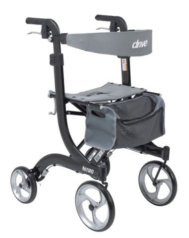 Drive Medical Nitro Aluminum Rollator Tall Height, 10" Casters