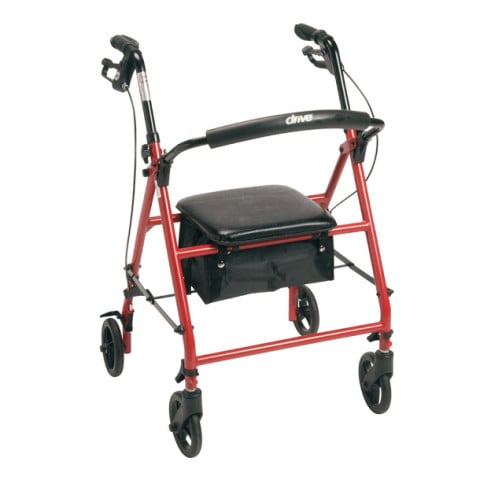 Drive Medical Steel Folding Rollator With 6” Wheels