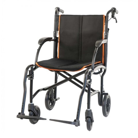 Feather Lightweight Transport Wheelchair With Hand Brakes