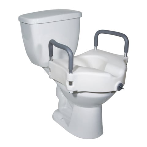 Drive Medical 2-in-1 Locking Raised Toilet Seat with Tool-free Removable Arms
