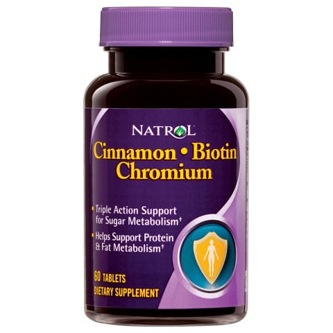 Natrol Cinnamon Biotin Chromium 60 tablets Multi-Pack