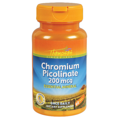 Thompson Chromium Picolinate 200 Mg 60 Ct