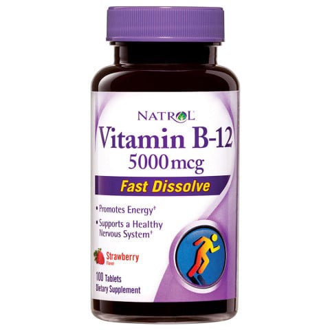 Natrol Vitamin B12 Fast Dissolve Strawberry Flavored 100 Ct