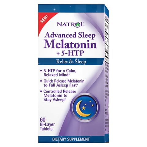 Natrol Advanced Sleep Melatonin 5-HTP 10 mg 60 Ct tablets