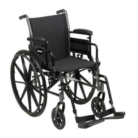 Drive Medical Cruiser III Manual Folding Wheelchair with Flip-Up Detachable Armrests