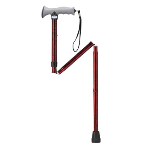 Drive Medical Aluminum Height Adjustable Folding Cane with Gel Grip