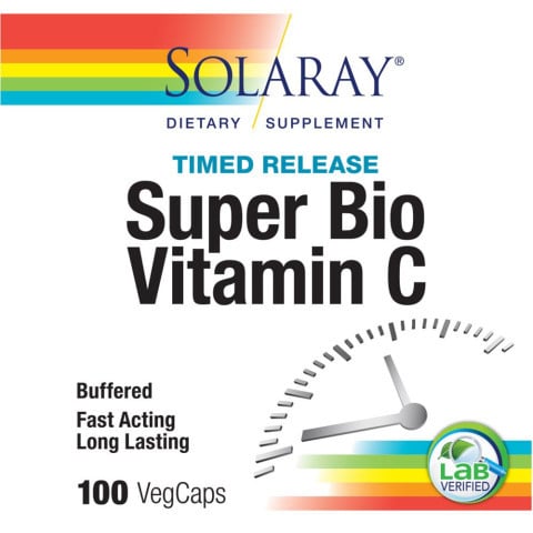 Solaray Super Bio C Buffered Vitamin C With Bioflavonoid Time Released Formula 100 Count