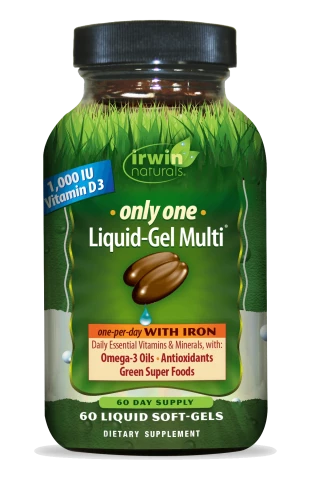 Irwin Natural Only One Liquid-Gel Multi Vitamin With Iron