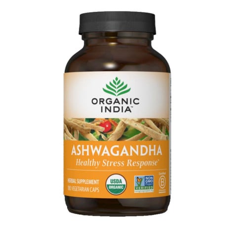 Organic India Ashwagandha Herbal Supplement 180 Veggie Capsules