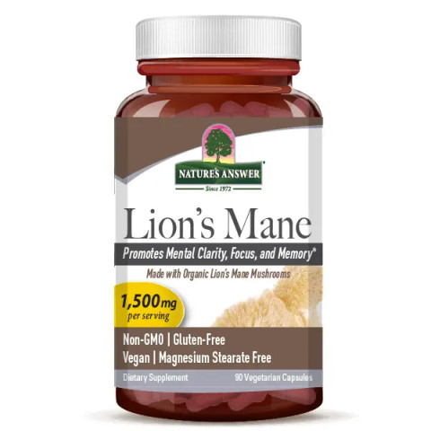 Nature's Answer Lion's Mane Organic 90 Vegetarian Capsules