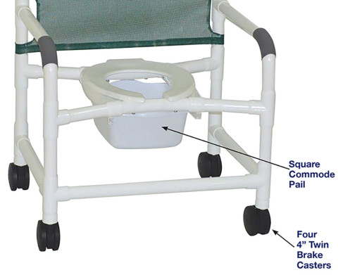 MJM Wide Shower Chair With Square Pail
