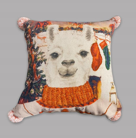 Holiday Collection Llama Pillow With Inserts