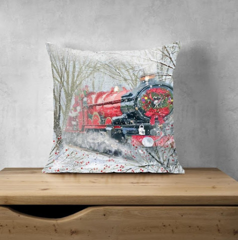 Holiday Collection Pillow With Inserts – Train