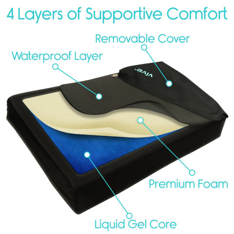 Wheelchair Seat Pad Cushion for Patients Removable Pommel Lightweight 