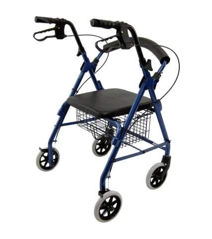 Karman R-4100 Low Seat Rollator with Loop Brakes, Padded Seat, and Basket 