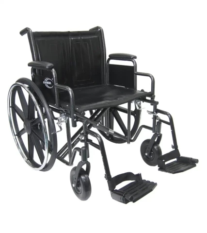 Karman 26" Or 28" Seat Heavy Duty Wheelchair with Removable Armrest and Adjustable Seat Height